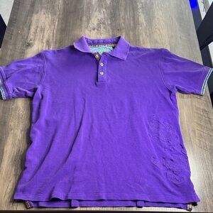 Robert Graham Vibrant Purple Polo with Colorful Accents